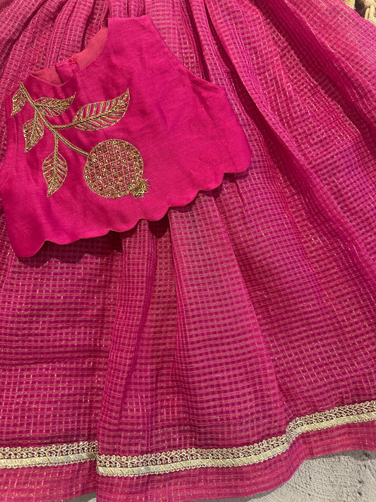 Pomegranate Hand embroidered skirt set