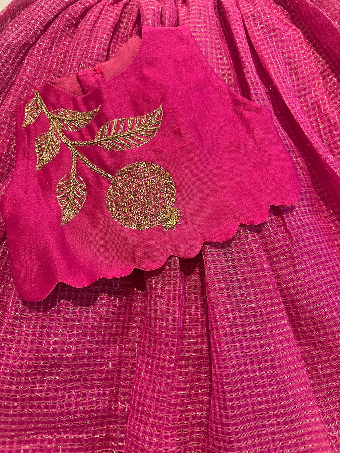 Pomegranate Hand embroidered skirt set