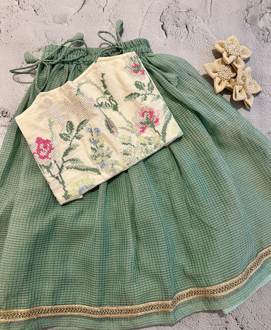 Garden cross stitch Kota skirt set