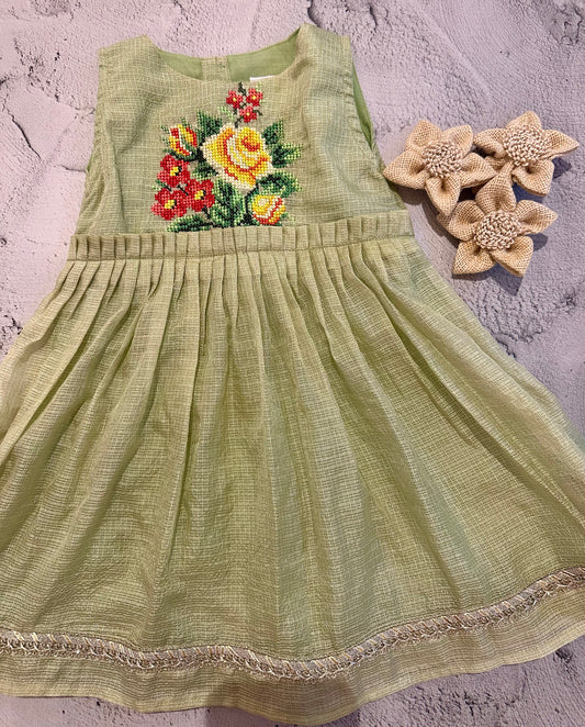 Pistachio petals frock