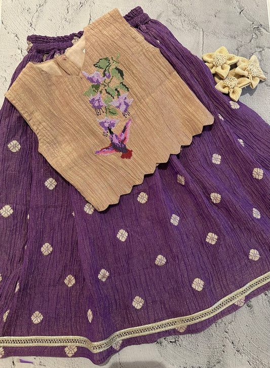 Crushed Radiance cross stitch skirt set