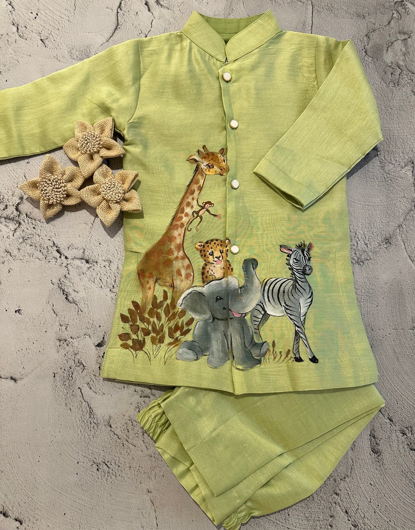 Safari tales hand painted kurta set