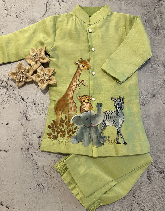 Safari tales hand painted kurta set