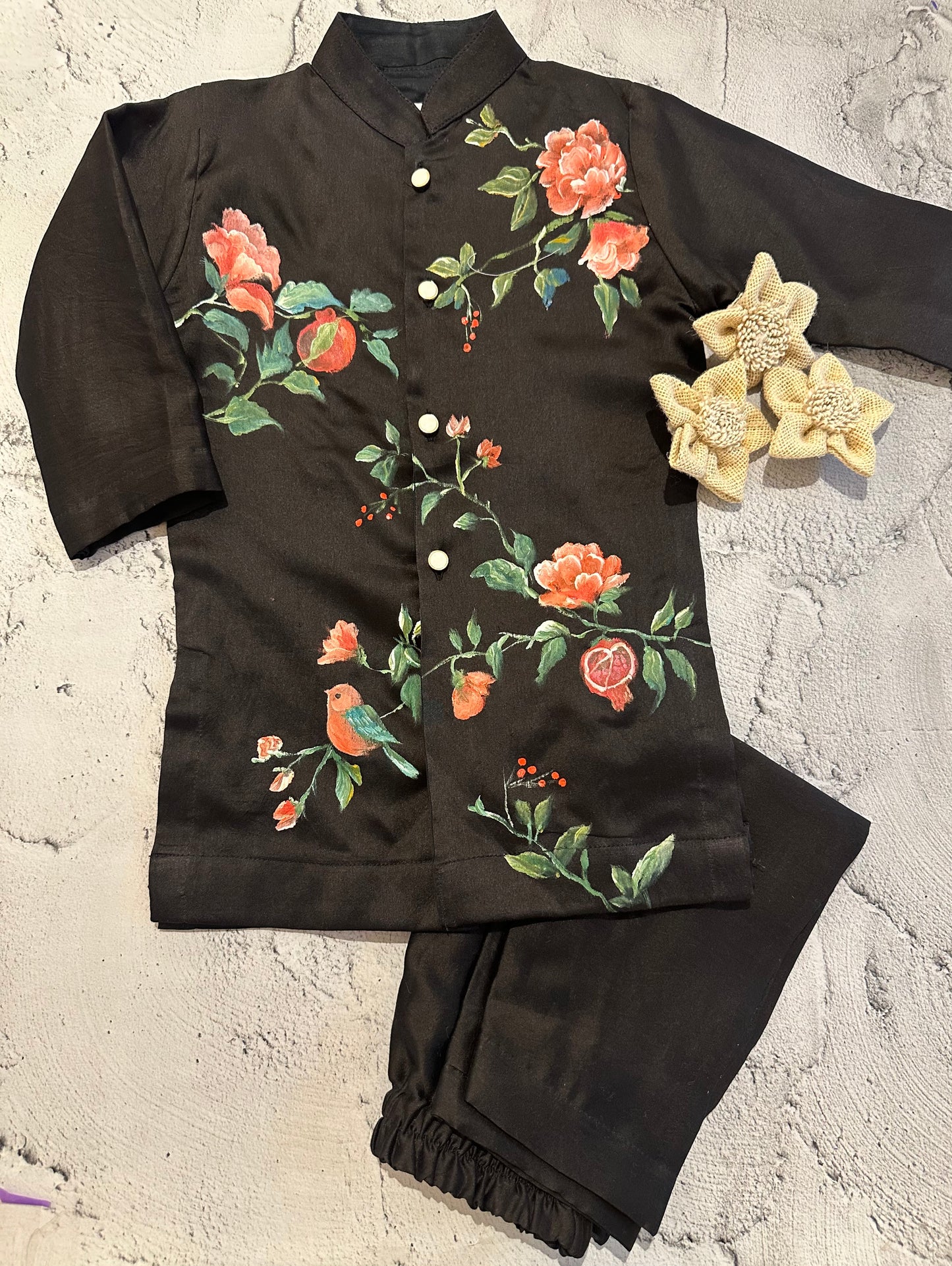 Midnight b loom hand painted kurta set