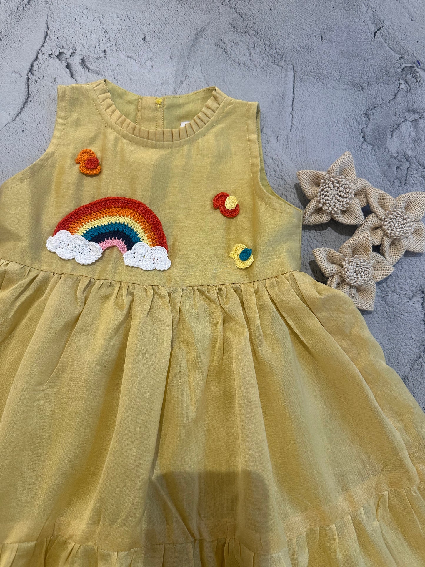 Rainbow crochet dress