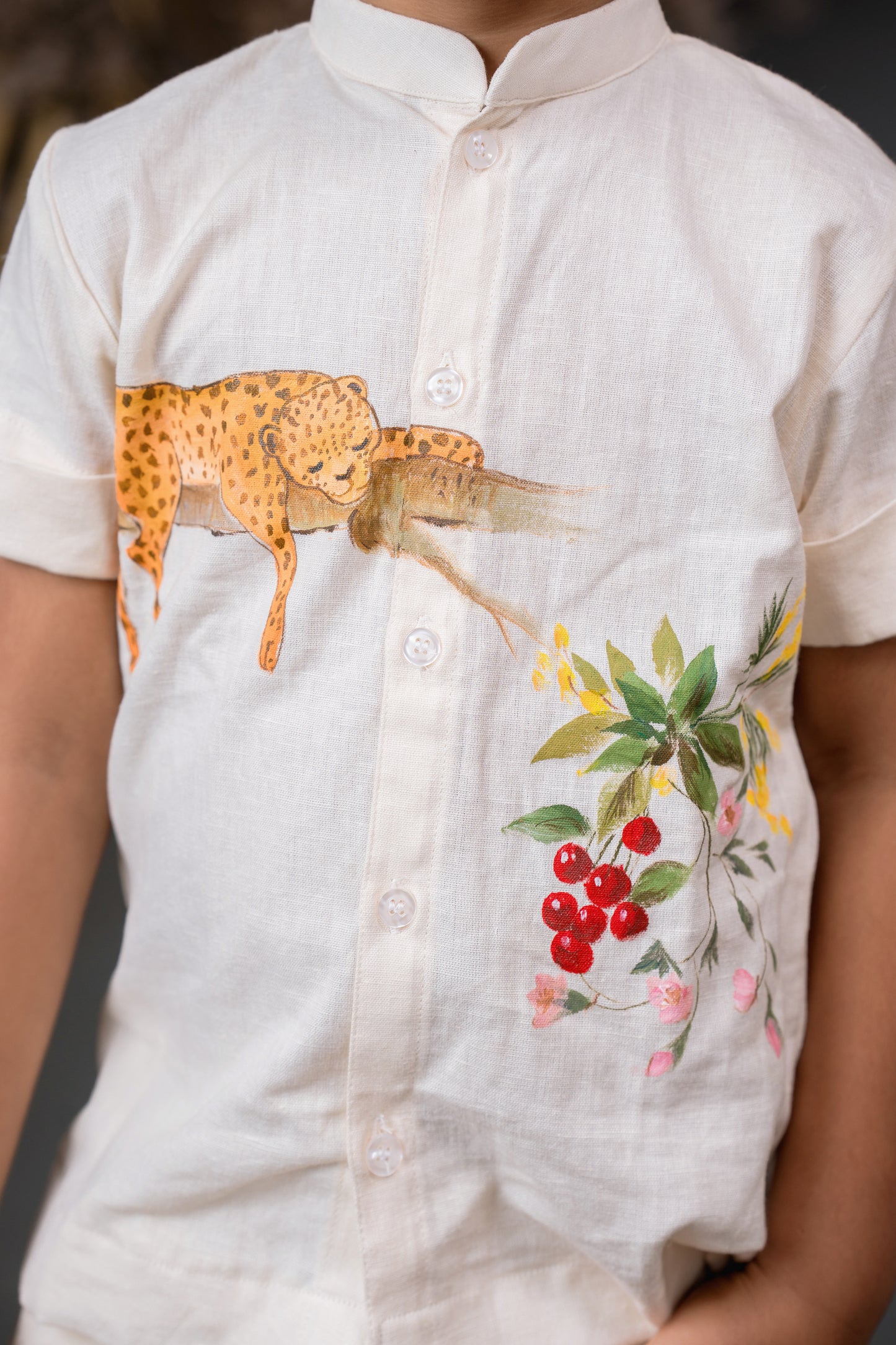 Sleeping cheetah hand painted co-ord set