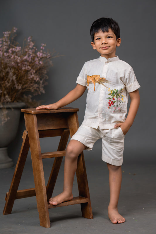 Sleeping cheetah hand painted co-ord set