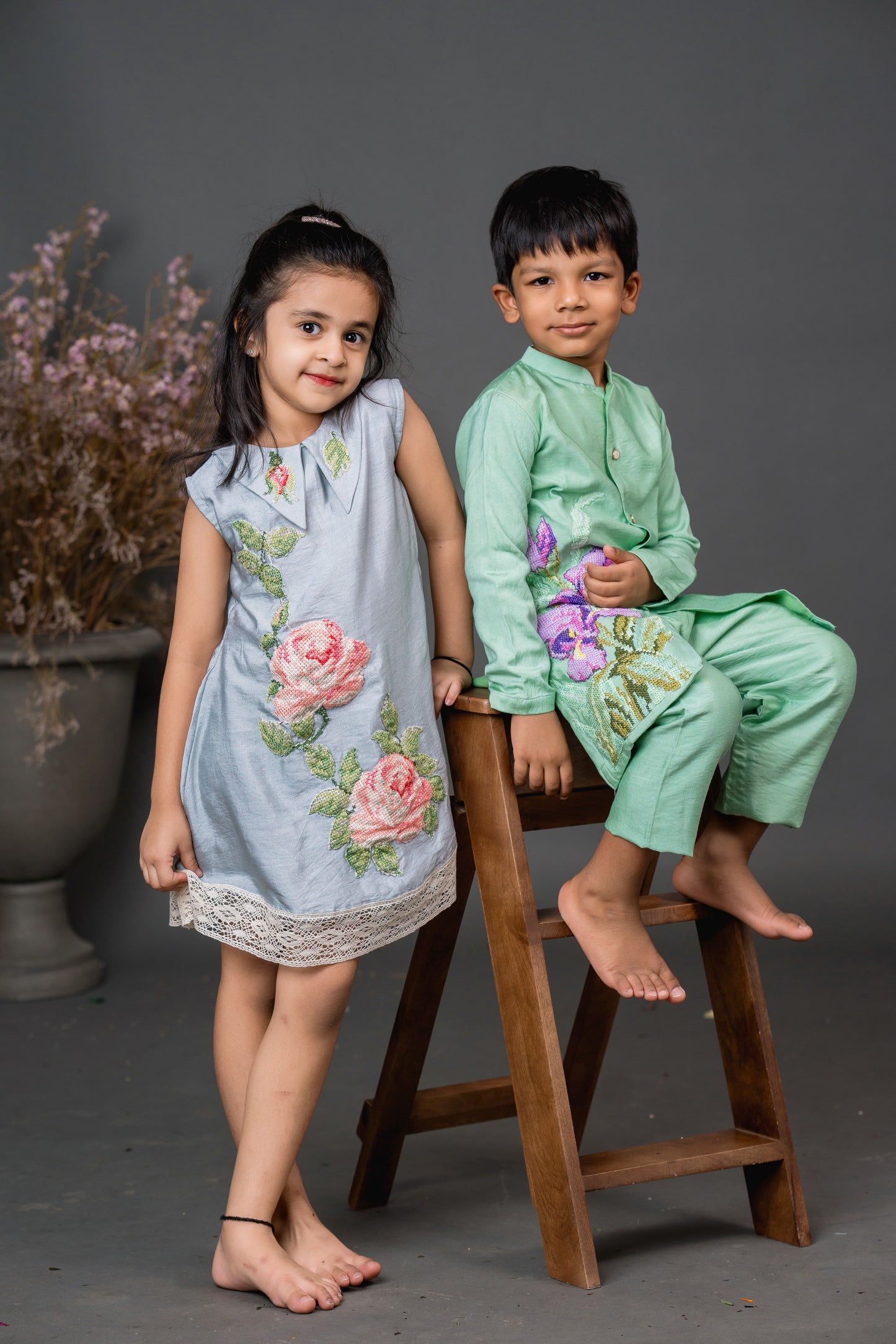 Creeper mint kurta set