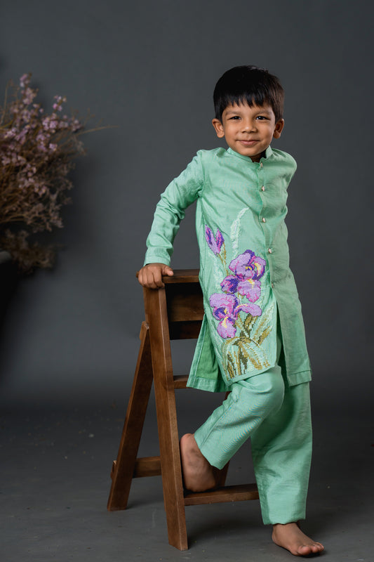 Creeper mint kurta set
