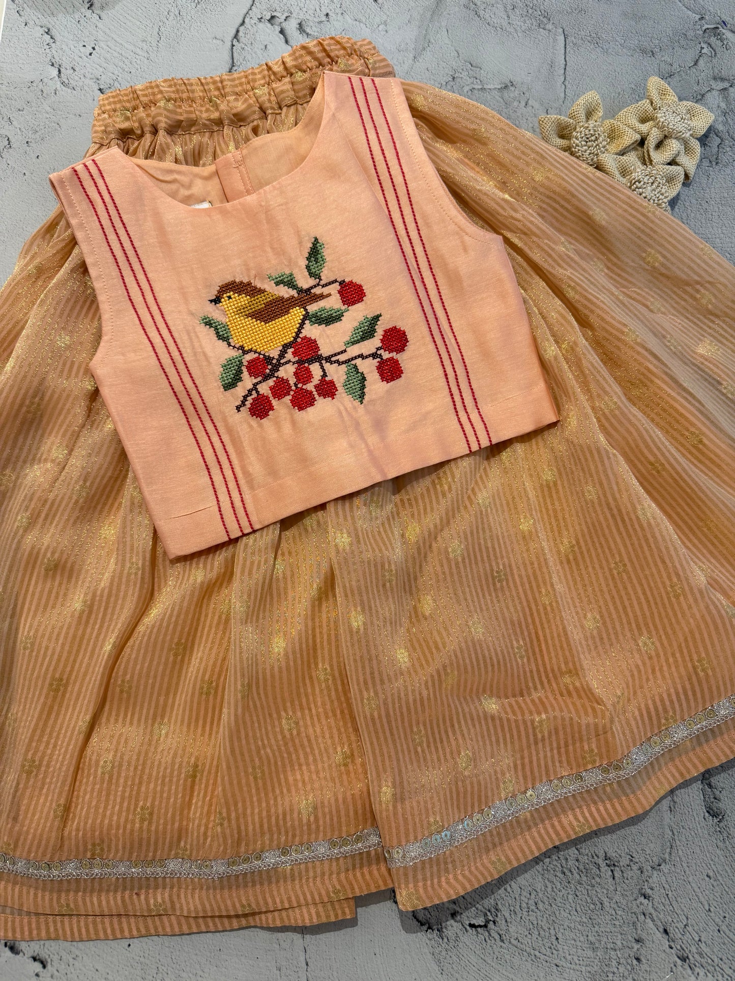 Bird song bloom lehanga set