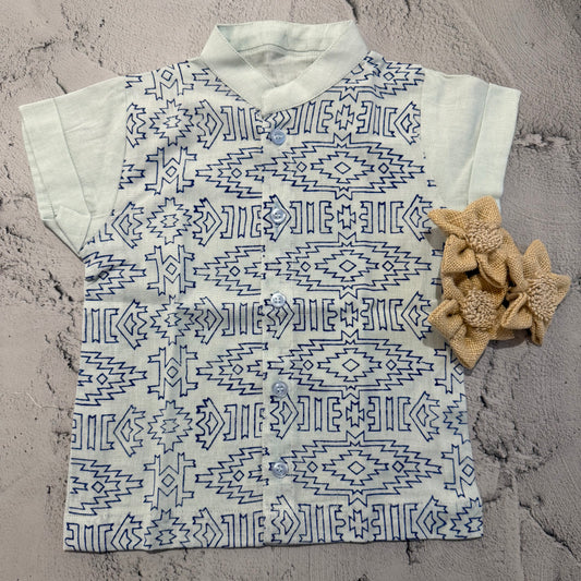 Ikat blockprinted shirt (1-2 years)