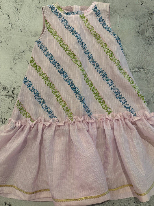 Lilac meadow block print frock