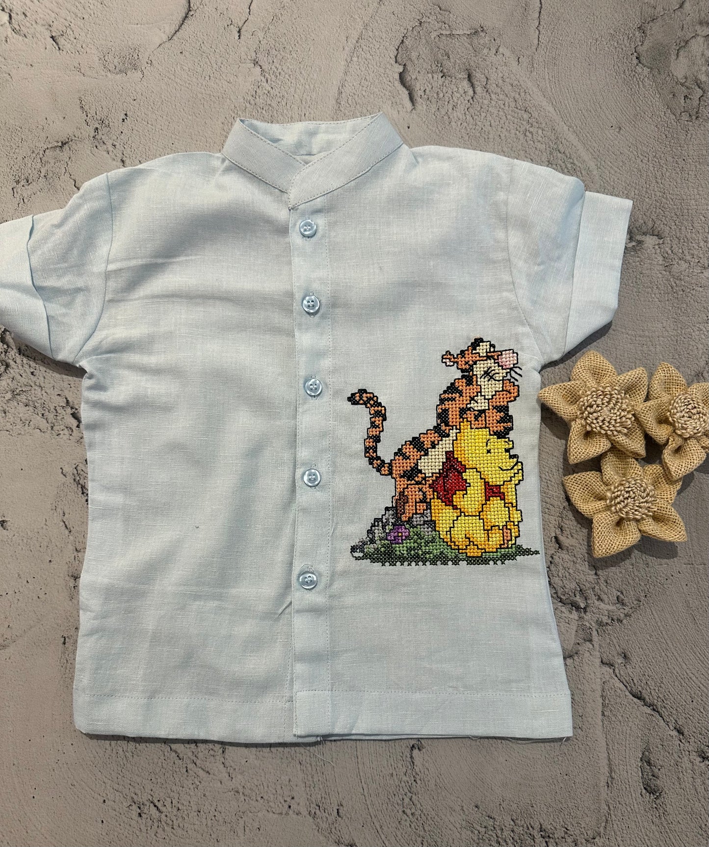 Honey Hug Tiger Cross-Stitch Shirt