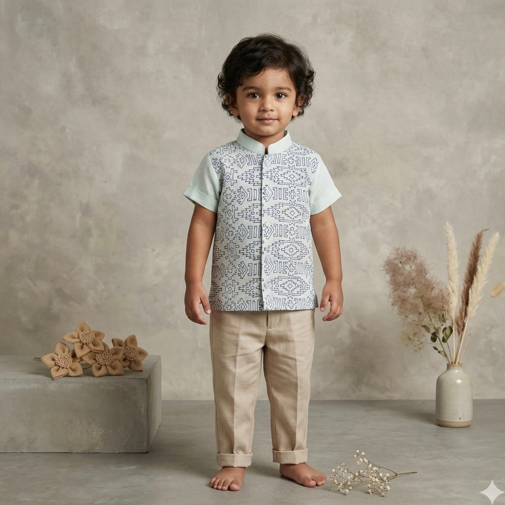 Ikat blockprinted shirt