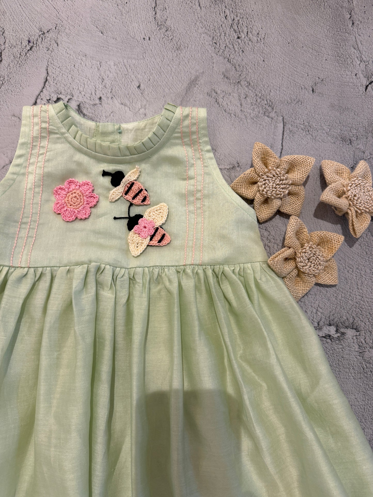 Mint bee crochet dress