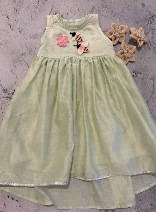 Mint bee crochet dress