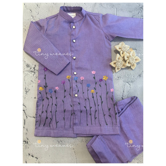 Lilac garden kurta set