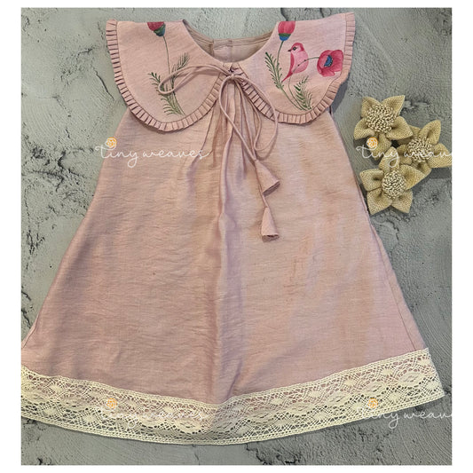 Collar handpainted dress [pink]