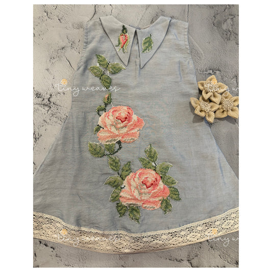 Rose creeper grey dress