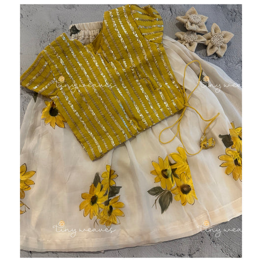 Sunflower bling skirt set