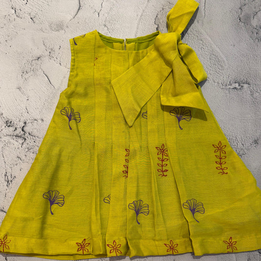 Lime Bloom Block Print Dress