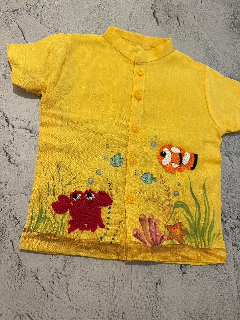 under the sea theme handpainted shirt (9-12 months)