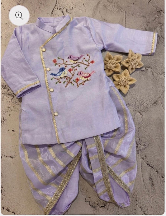 flock of birds kurta set in lilac
