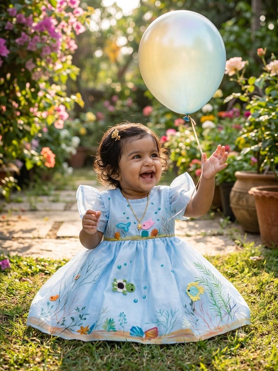 ocean birthday hanpainted dress
