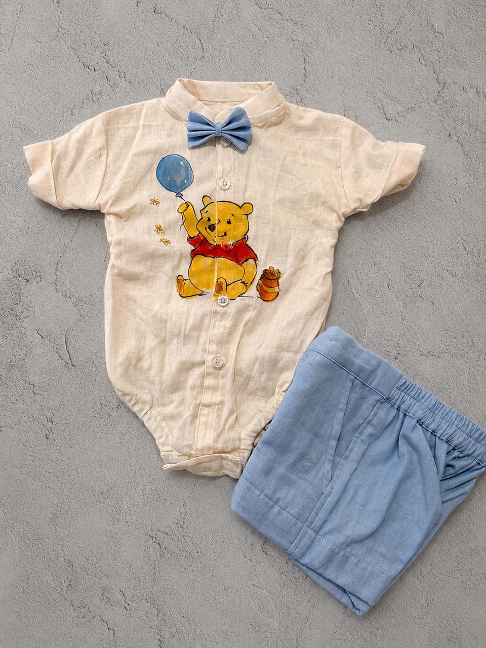 winnie the Pooh handpainted shorts set