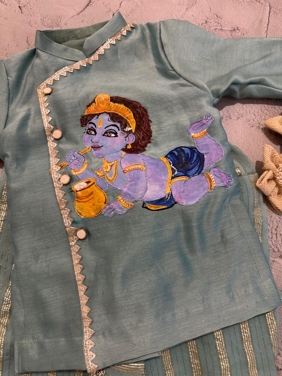 krishna Tales Hand painted kurta set