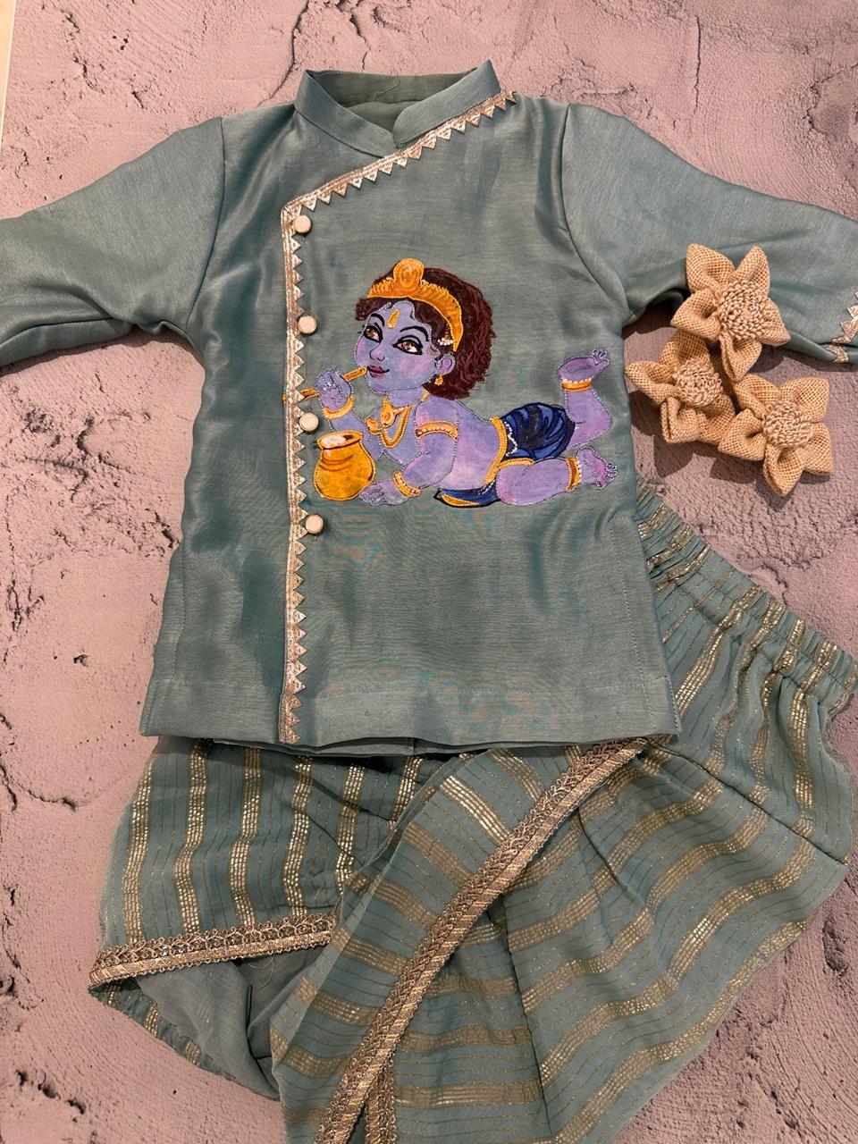 krishna Tales Hand painted kurta set