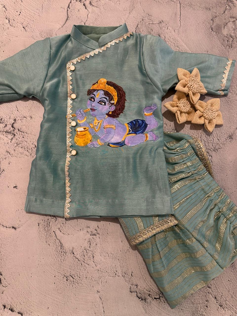 krishna Tales Hand painted kurta set
