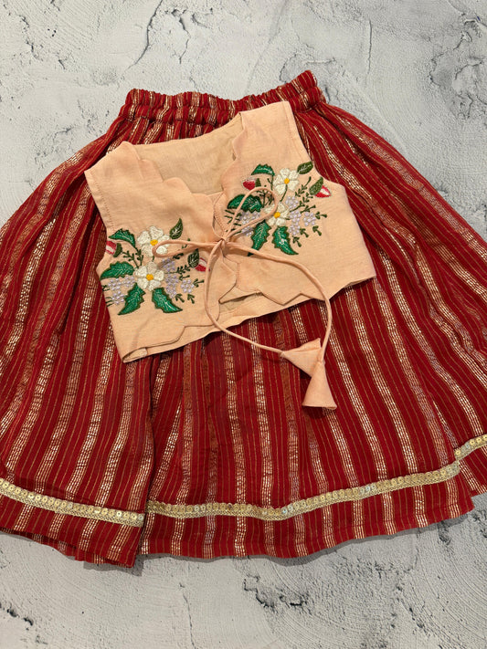 scarlet bloom skirt set