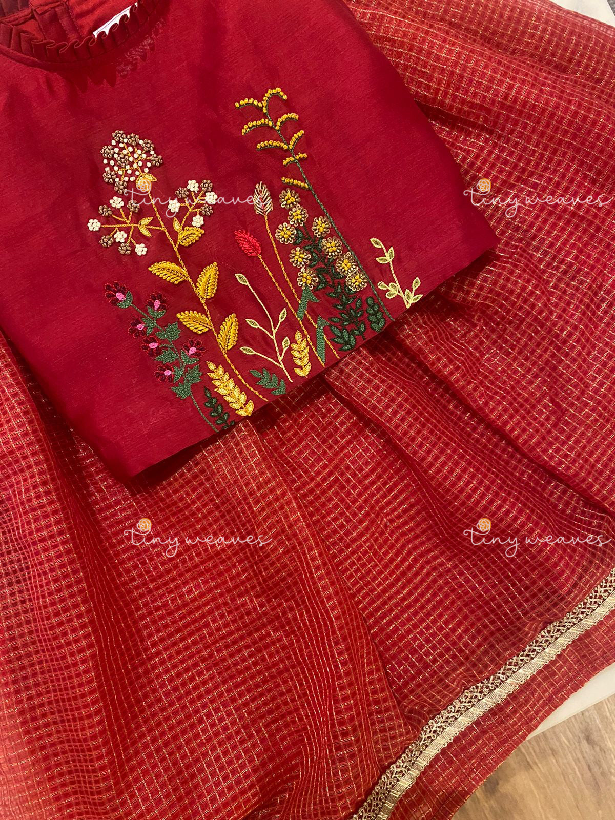 Red Kota garden skirt set