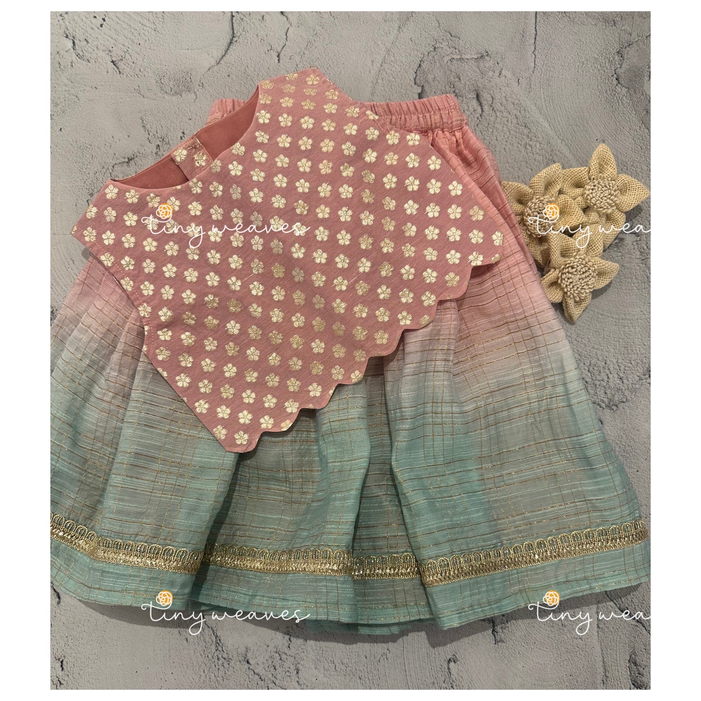 Rose Mint Fusion skirt set